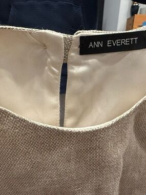 Ann Everett Beige Textured Sheath Dress